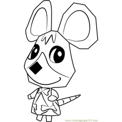 Carmen Animal Crossing Free Coloring Page for Kids