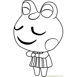 Cousteau Animal Crossing Free Coloring Page for Kids
