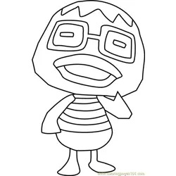 Derwin Animal Crossing Free Coloring Page for Kids