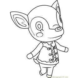 Fauna Animal Crossing Free Coloring Page for Kids