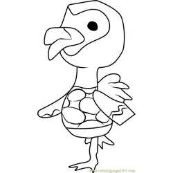 Flora Animal Crossing Free Coloring Page for Kids