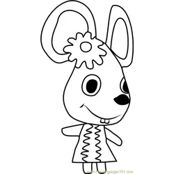 Flossie Animal Crossing Free Coloring Page for Kids