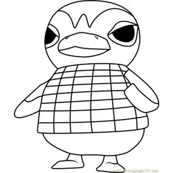 Friga Animal Crossing Free Coloring Page for Kids
