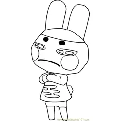 Genji Animal Crossing Free Coloring Page for Kids