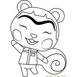 Hazel Animal Crossing Free Coloring Page for Kids