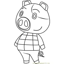 Hugh Animal Crossing Free Coloring Page for Kids