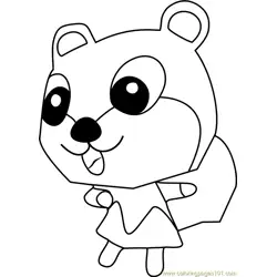 Kit Animal Crossing Free Coloring Page for Kids