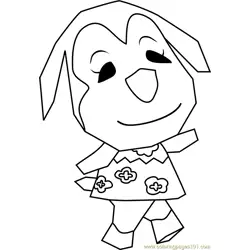 Maddie Animal Crossing Free Coloring Page for Kids