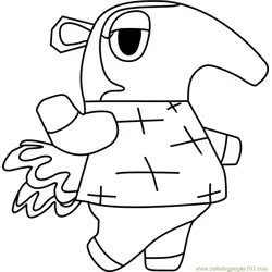 Pango Animal Crossing Free Coloring Page for Kids