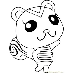 Peanut Animal Crossing Free Coloring Page for Kids