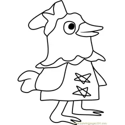 Plucky Animal Crossing Free Coloring Page for Kids
