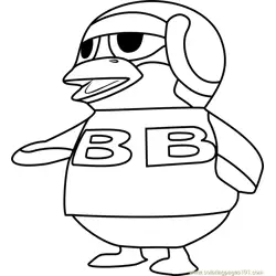 Puck Animal Crossing Free Coloring Page for Kids
