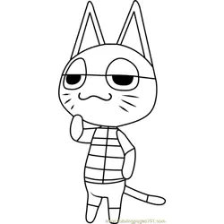 Punchy Animal Crossing Free Coloring Page for Kids