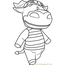 Rodeo Animal Crossing Free Coloring Page for Kids