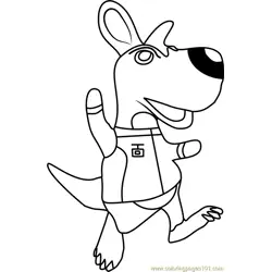 Rooney Animal Crossing Free Coloring Page for Kids