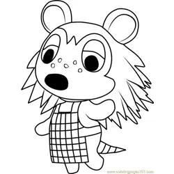 Sable Animal Crossing Free Coloring Page for Kids