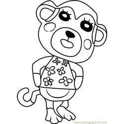 Shari Animal Crossing Free Coloring Page for Kids