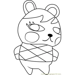 Soleil Animal Crossing Free Coloring Page for Kids