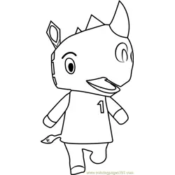 Tank Animal Crossing Free Coloring Page for Kids
