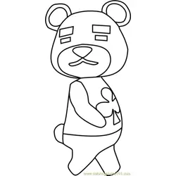 Teddy Animal Crossing Free Coloring Page for Kids