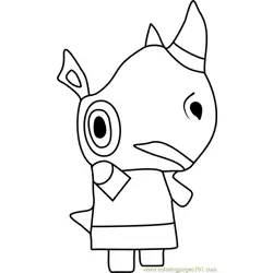 Tiara Animal Crossing Free Coloring Page for Kids