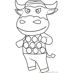 Vic Animal Crossing Free Coloring Page for Kids