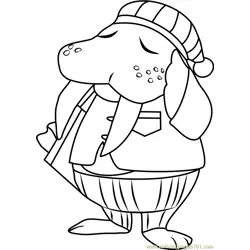 Wendell Animal Crossing Free Coloring Page for Kids