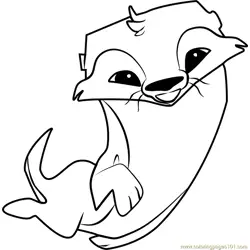 Otter Animal Jam Free Coloring Page for Kids