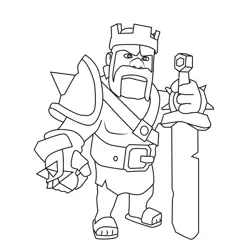 Barbarian King Clash of Clans Free Coloring Page for Kids
