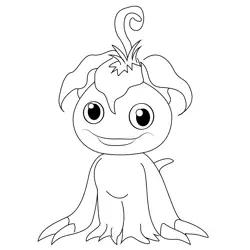 Smiling Palmon Free Coloring Page for Kids