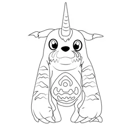 Standing Gabumon Free Coloring Page for Kids