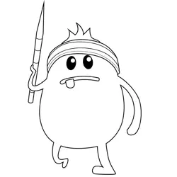 Loopy Throwing Spear Dumb Ways To Die Free Coloring Page for Kids
