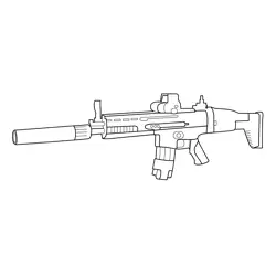Tactical Assault Rifle Fortnite Free Coloring Page for Kids