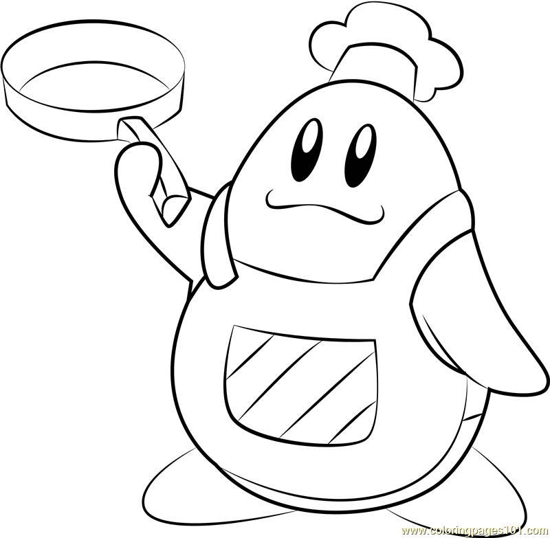 Chef Kawasaki Coloring Page - Free Kirby Coloring Pages