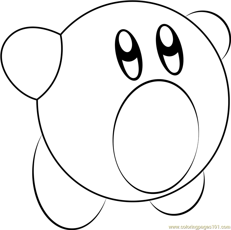 Yellow Kirby Coloring Page - Free Kirby Coloring Pages ...