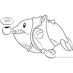 Fatty Whale Free Coloring Page for Kids