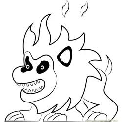 Fire Lion Free Coloring Page for Kids