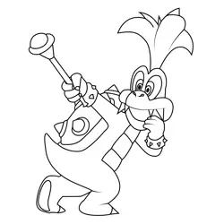 Prince Iggy Koopalings Free Coloring Page for Kids