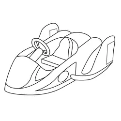 Blue Falcon Mario Kart Free Coloring Page for Kids