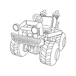 Bolt Buggy Mario Kart Free Coloring Page for Kids