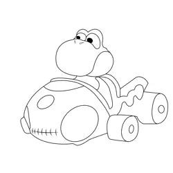 Egg Rider Mario Kart Free Coloring Page for Kids