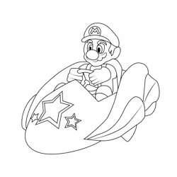 Galaxy Comet Mario Kart Free Coloring Page for Kids