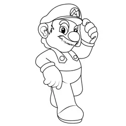 Gold Mario Mario Kart Free Coloring Page for Kids