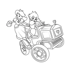 Heart Coach Mario Kart Free Coloring Page for Kids