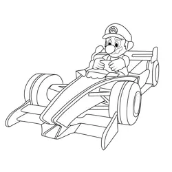 Lightning Champ Mario Kart Free Coloring Page for Kids