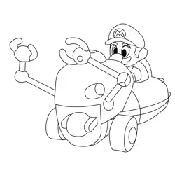 Marine Diver Mario Kart Free Coloring Page for Kids