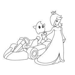 Rosalina Mario Kart Free Coloring Page for Kids