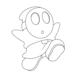 Shy Guy Mario Kart Free Coloring Page for Kids
