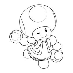 Toadette Mario Kart Free Coloring Page for Kids