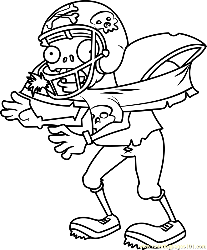 zombie football player coloring pages - photo #2